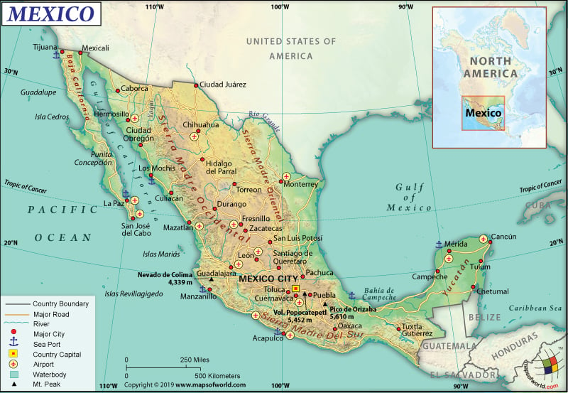 Map of United Mexican States