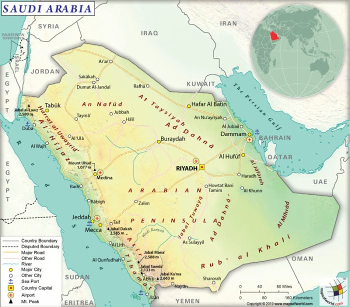 Map of Kingdom of Saudi Arabia