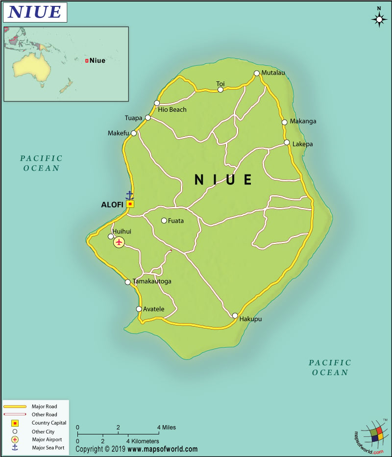 Map of the idland of Niue