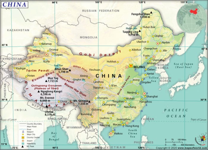 Map of People's Republic of China
