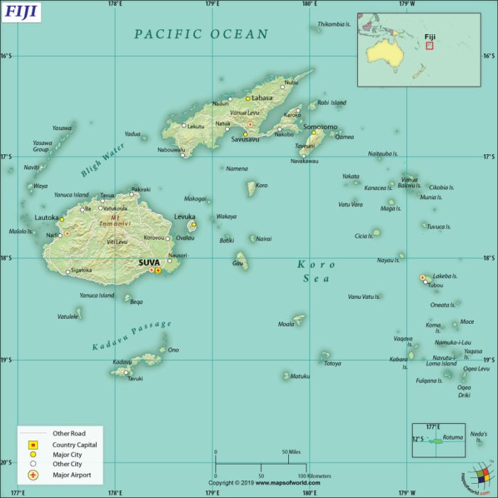 Map of Republic of Fiji