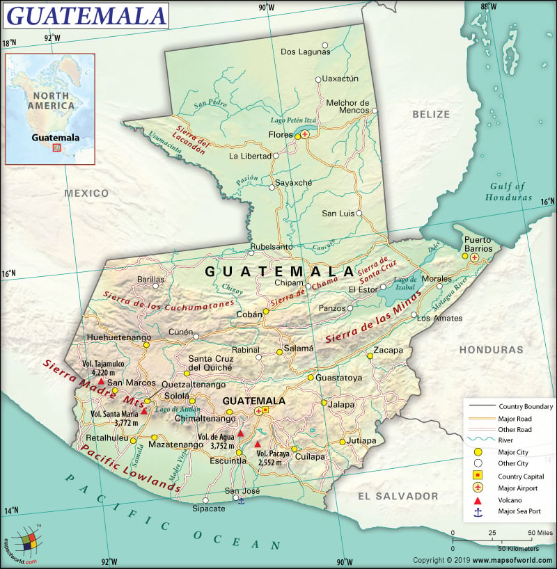 Map of Republic of Guatemala
