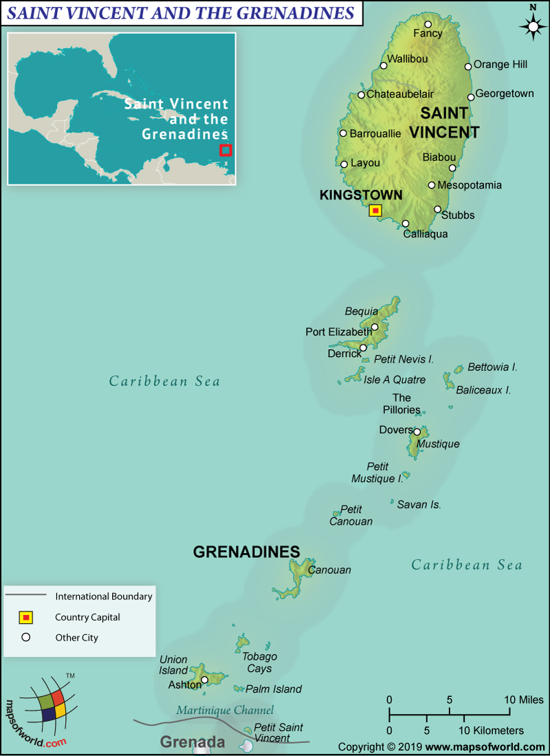 Map of Saint Vincent and the Grenadines