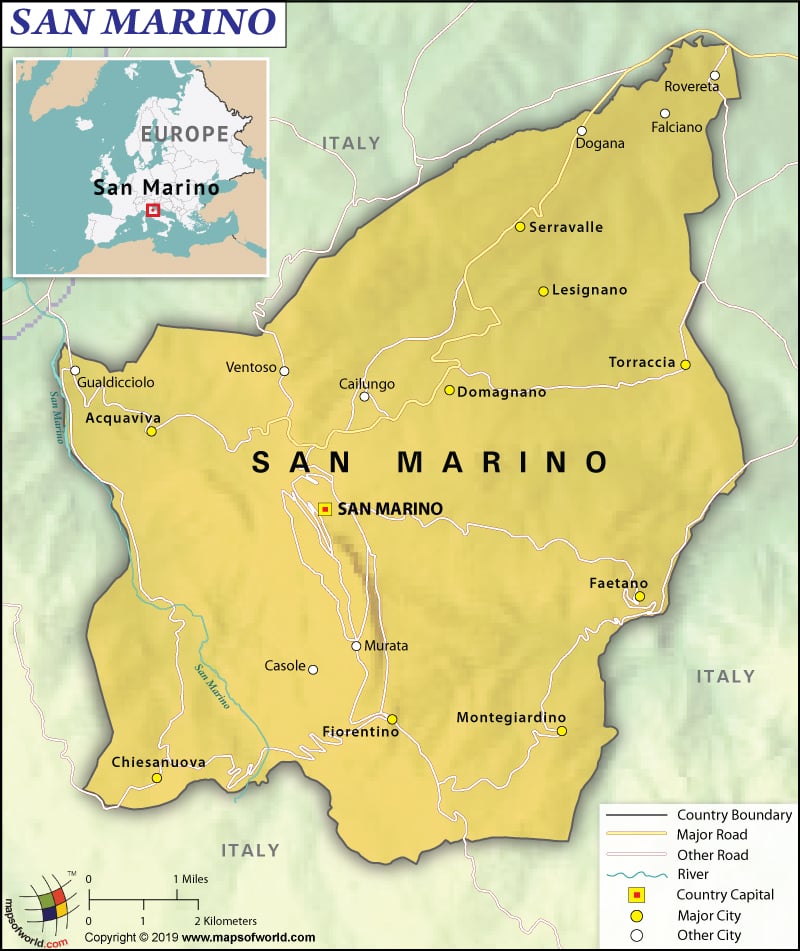 Map of Republic of San Marino