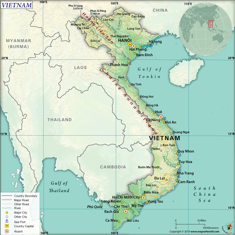 Map of Socialist Republic of Vietnam