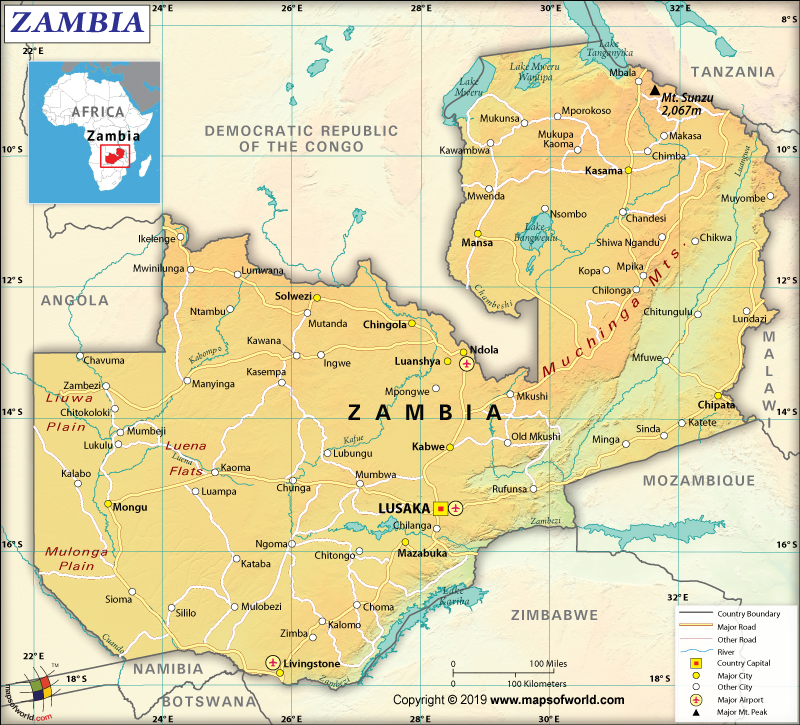 Map Of Mountains In Zambia What Are The Key Facts Of Zambia? | Zambia Facts - Answers