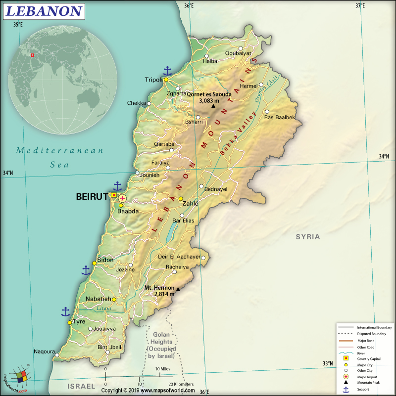 Map of Lebanon