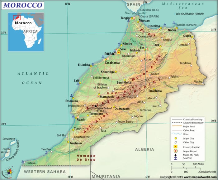 Map of Kingdom of Morocco