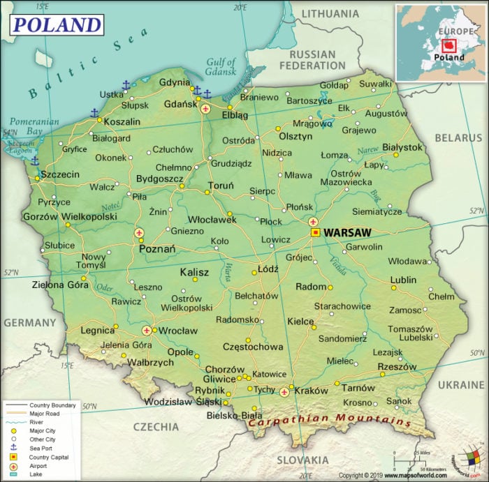 Map Of Poland 700x691 