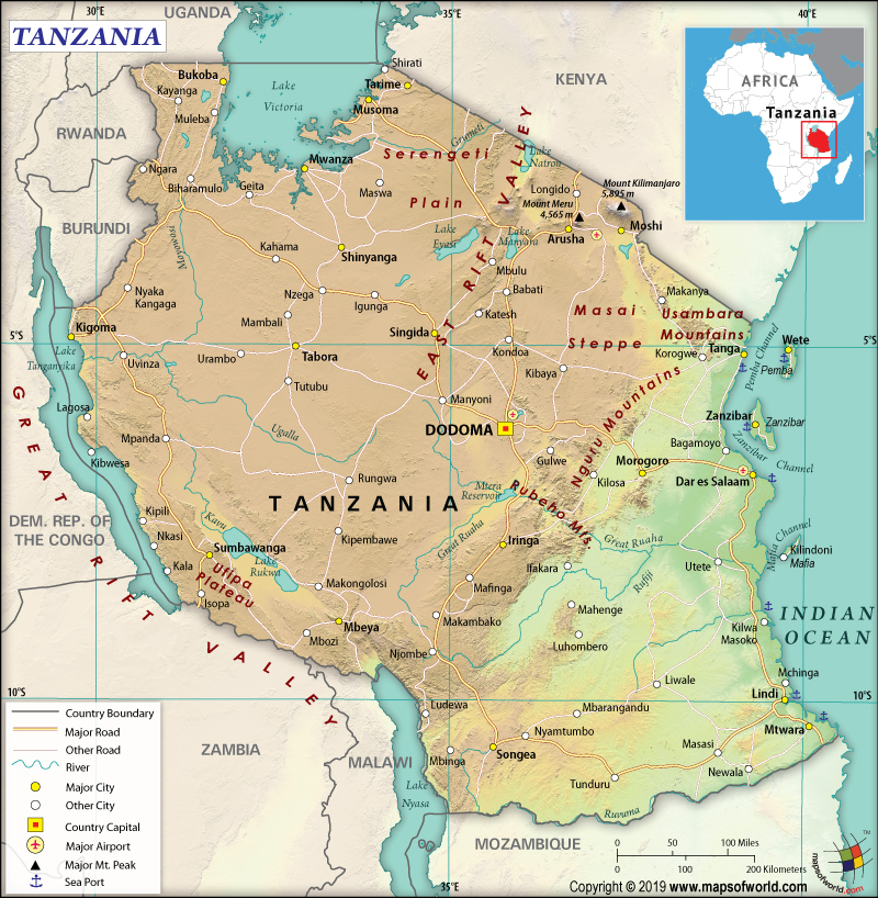 Map of United Republic of Tanzania