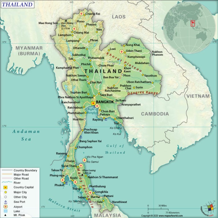 Map of Kingdom of Thailand