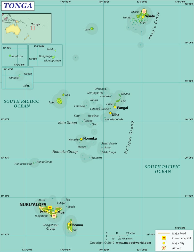 Tonga Map - Answers