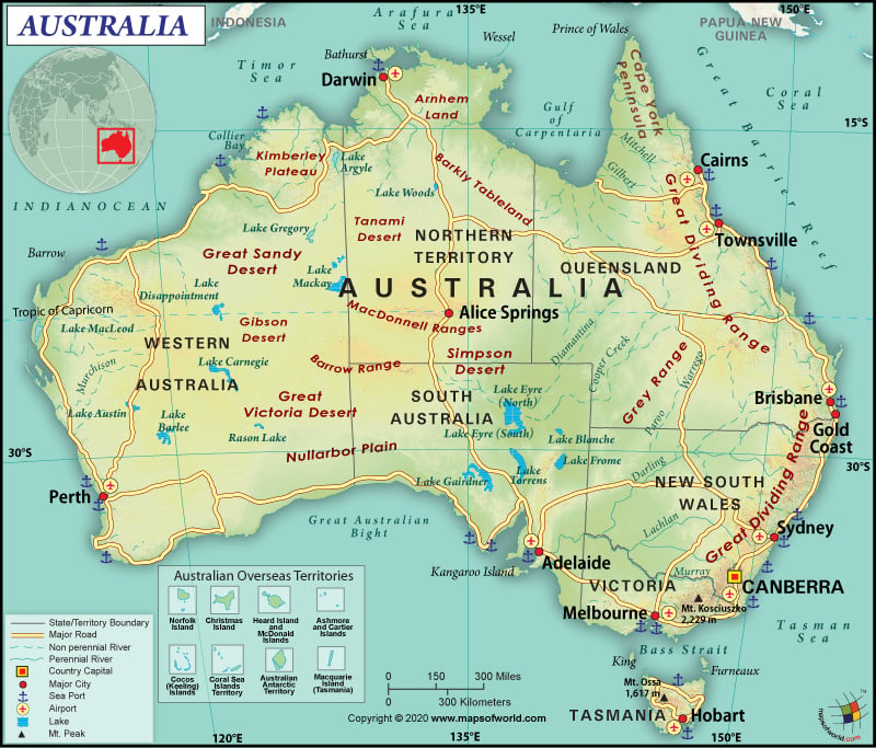 Map of Commonwealth of Australia