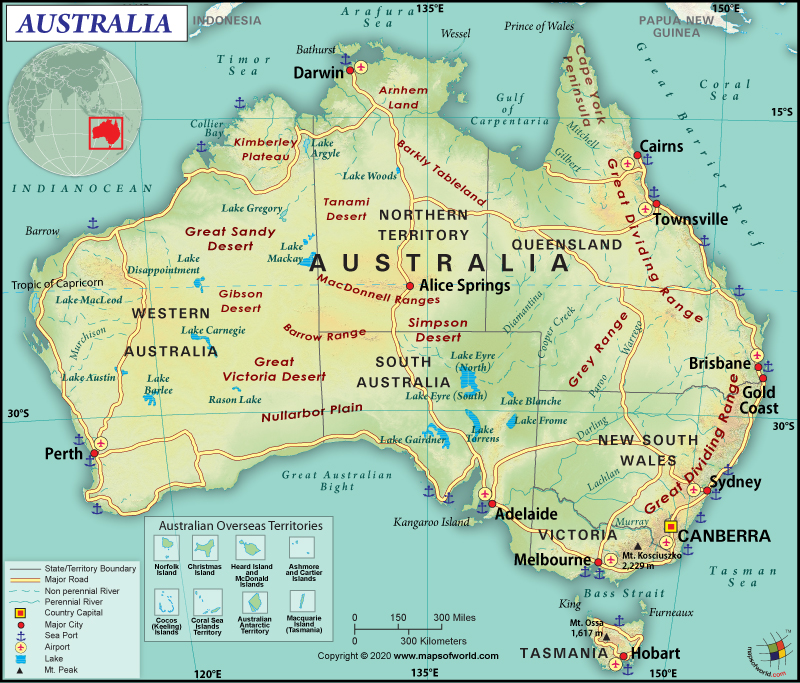 Map of Commonwealth of Australia