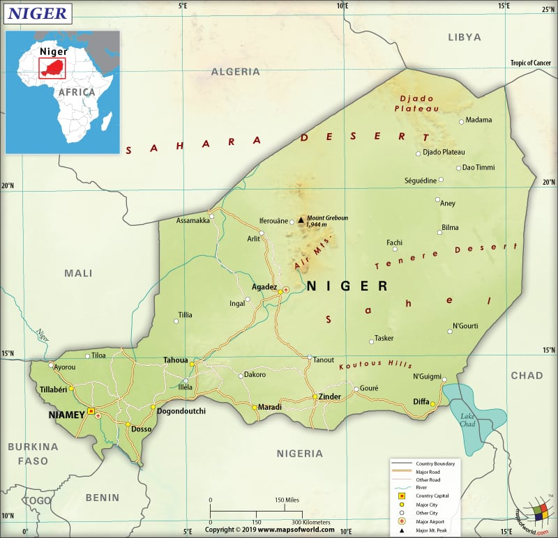 Map of the Republic of the Niger