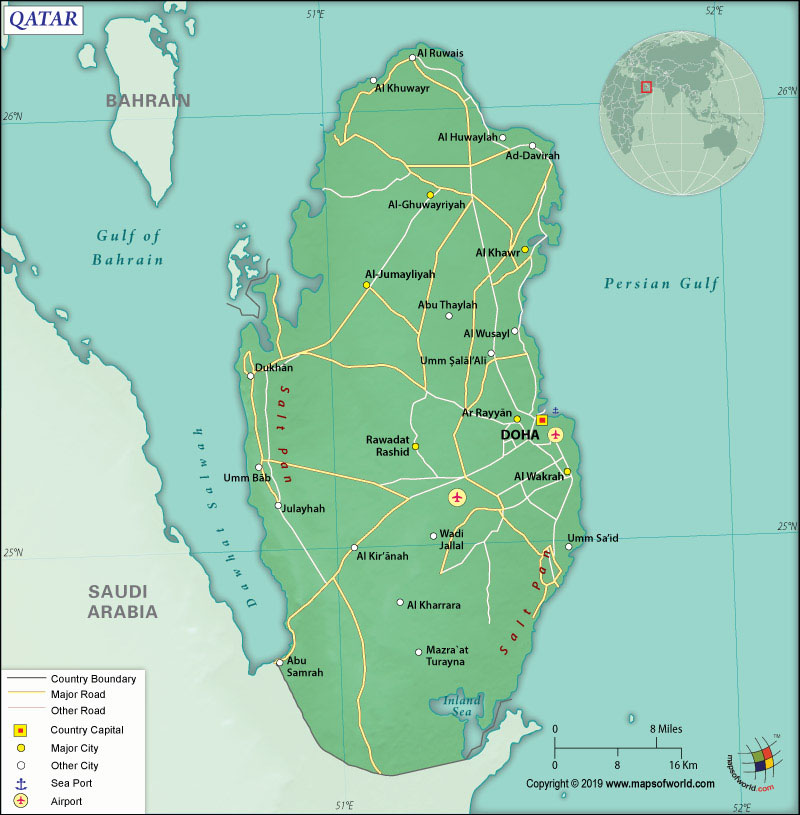 Map of Qatar