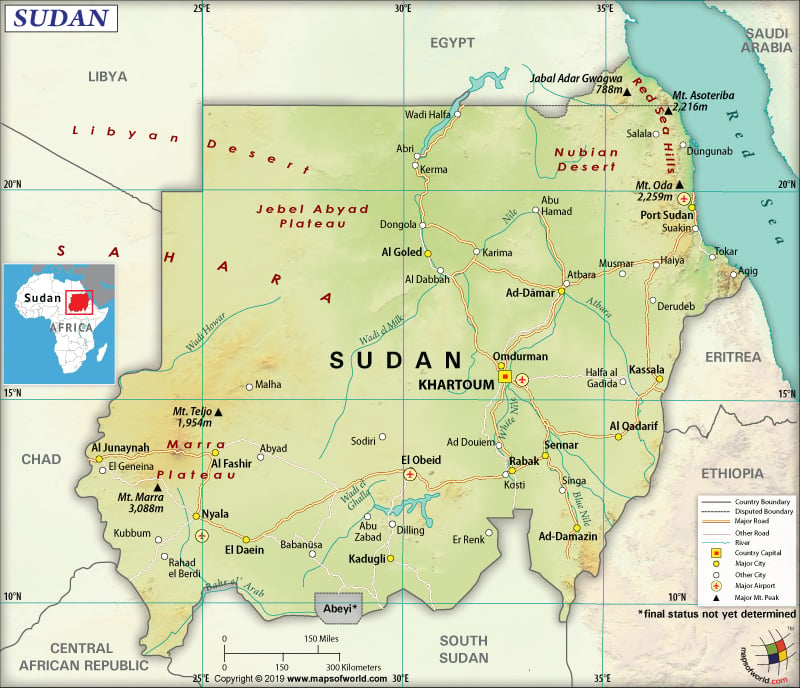 Map of Republic of the Sudan