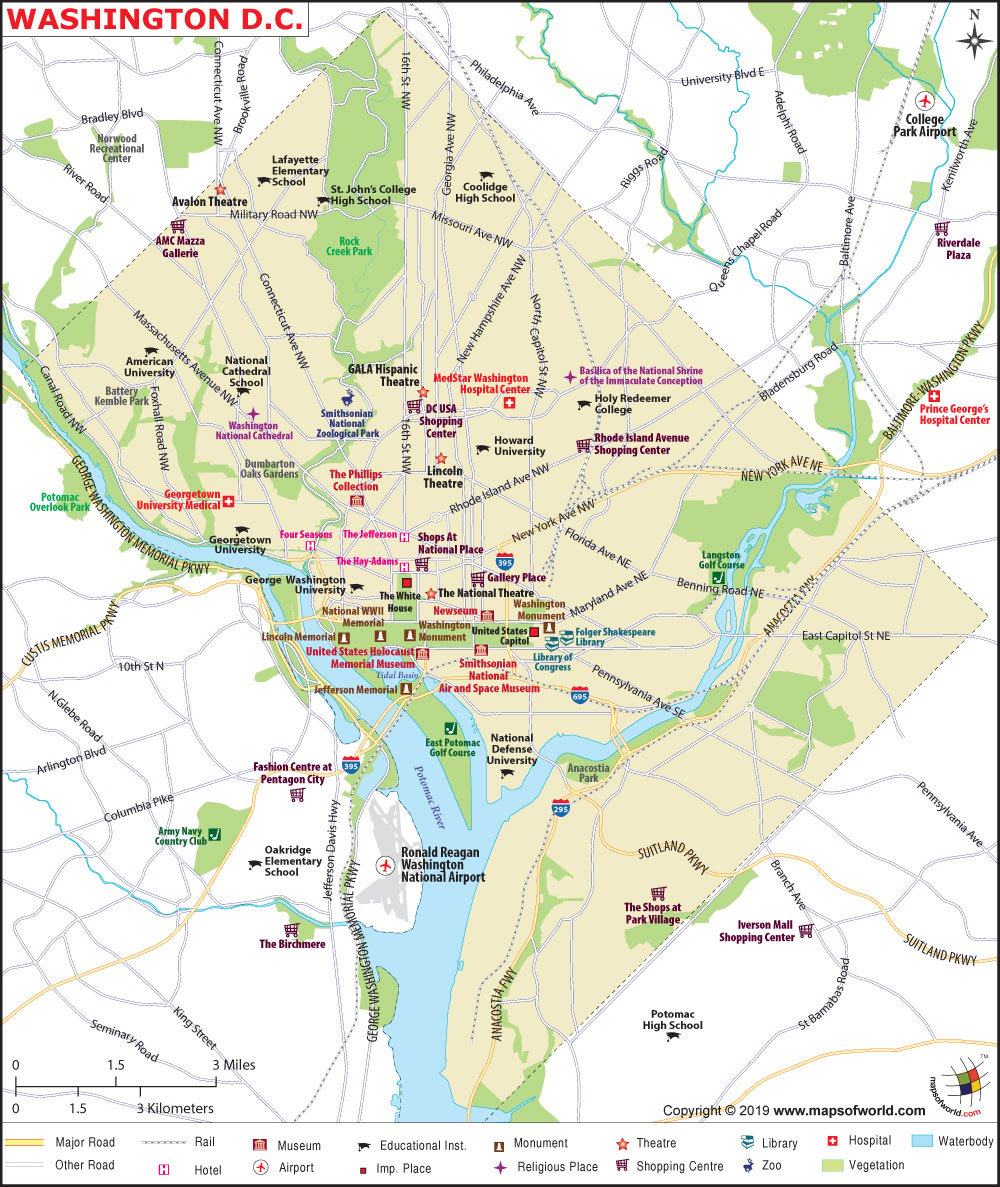 district of columbia map What Are The Key Facts Of District Of Columbia Washington D C Facts district of columbia map