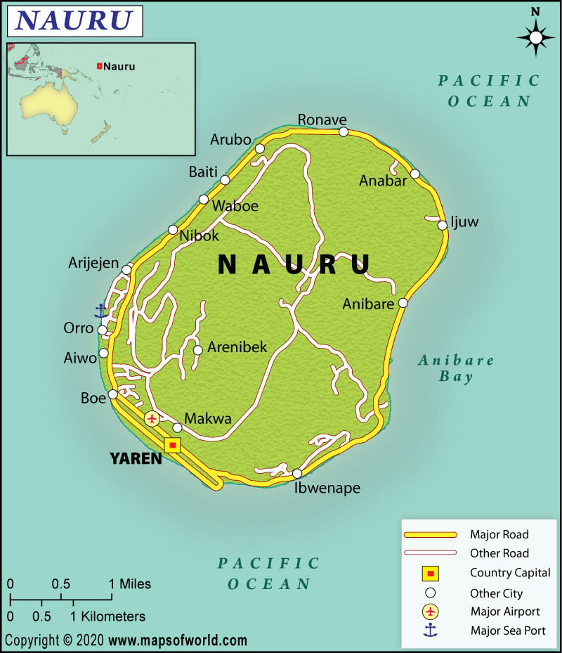 Map of Republic of Nauru