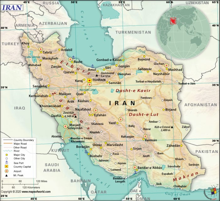 Map of Islamic Republic of Iran