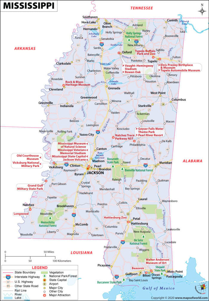 Map of Mississippi