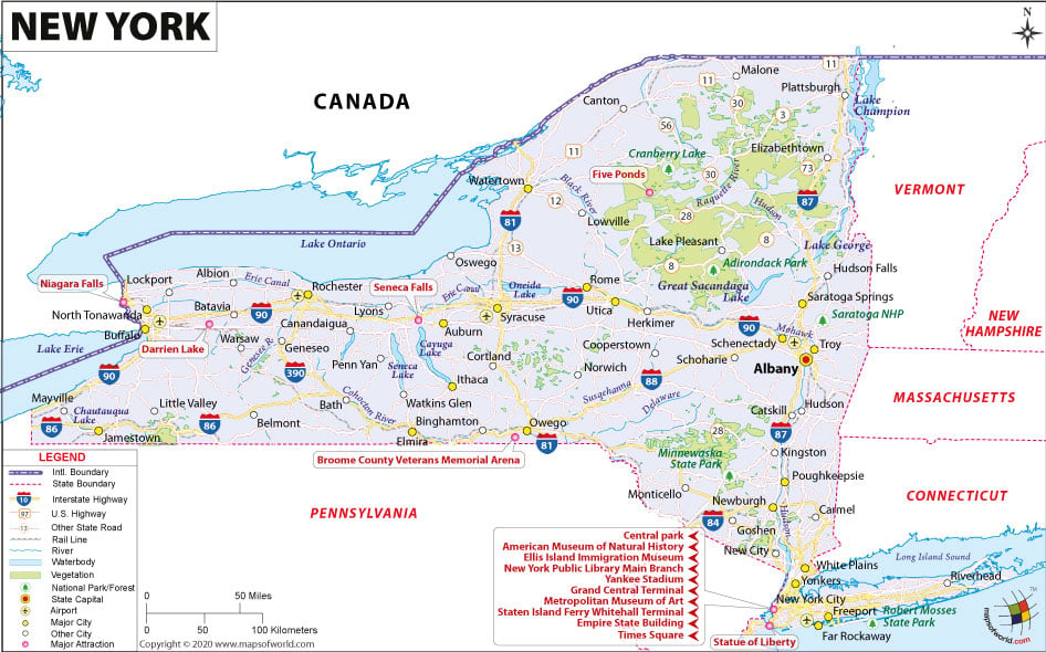 Map of New York State 