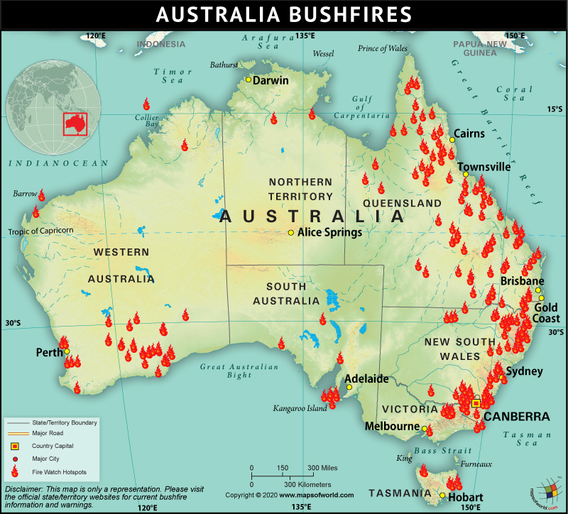 Australia Bushfire Map - Answers