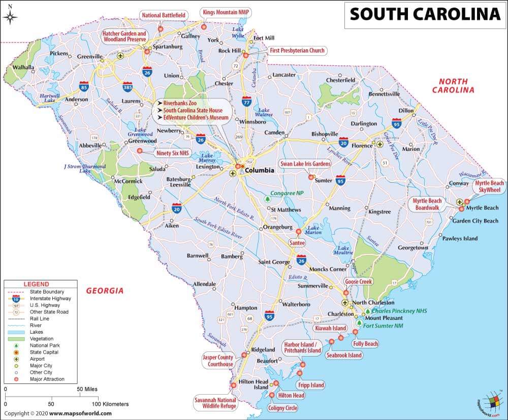 Map of South Carolina