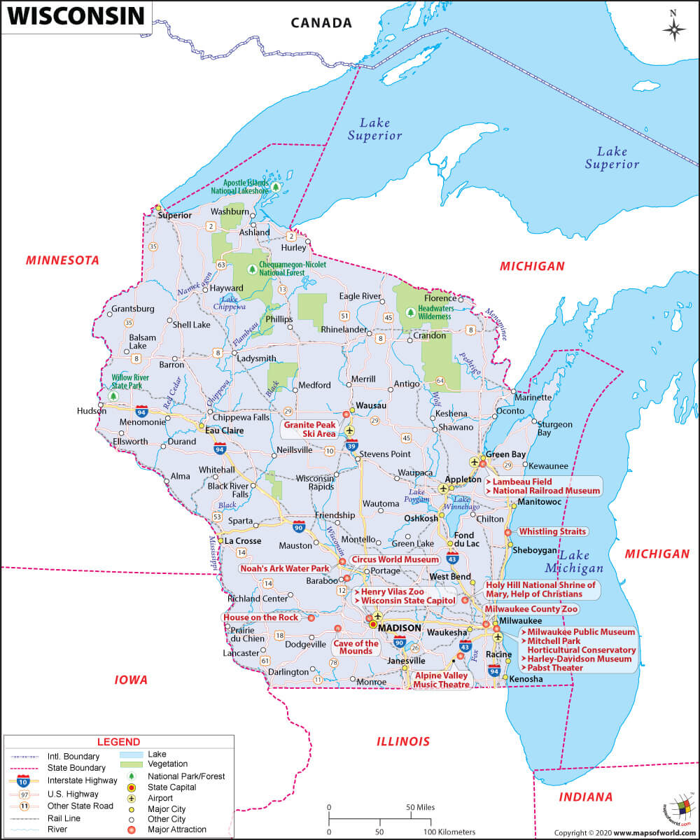 Wisconsin Railroad Map 2020 What Are The Key Facts Of Wisconsin? | Wisconsin Facts - Answers