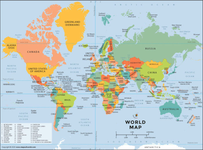 political map of world