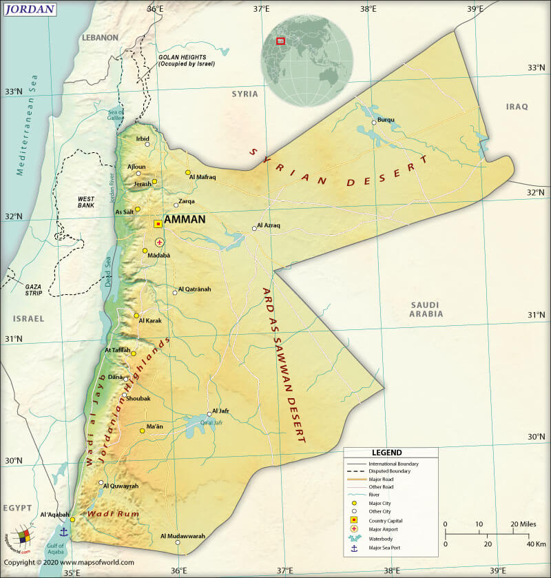 Map of Jordan