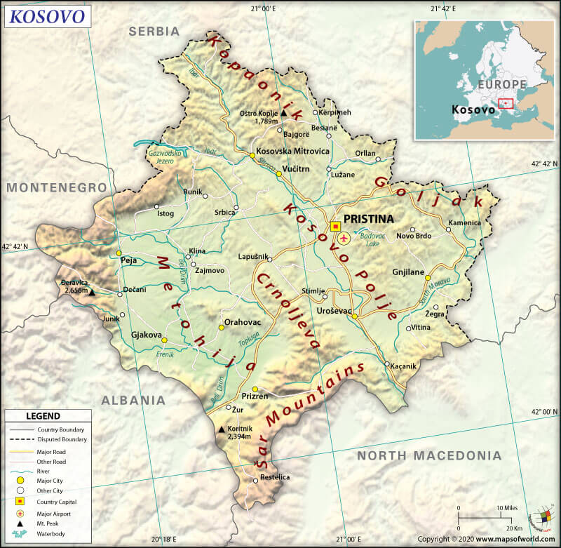 Map Of Kosovo 