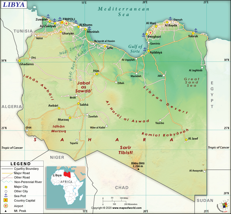 nubian desert physical map