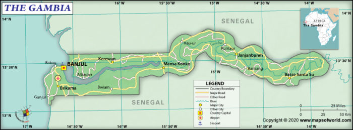 Map of the Gambia