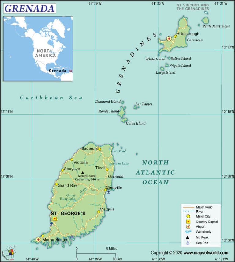 What Are The Key Facts Of Grenada Grenada Facts Answers   Map Of Grenada 768x854 