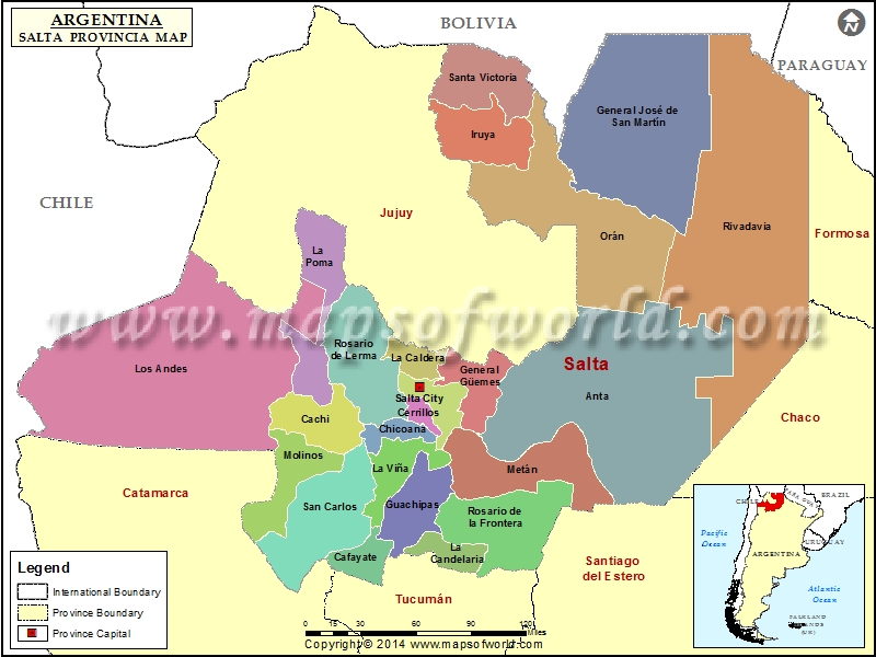 Salta Argentina Map Salta Province Map