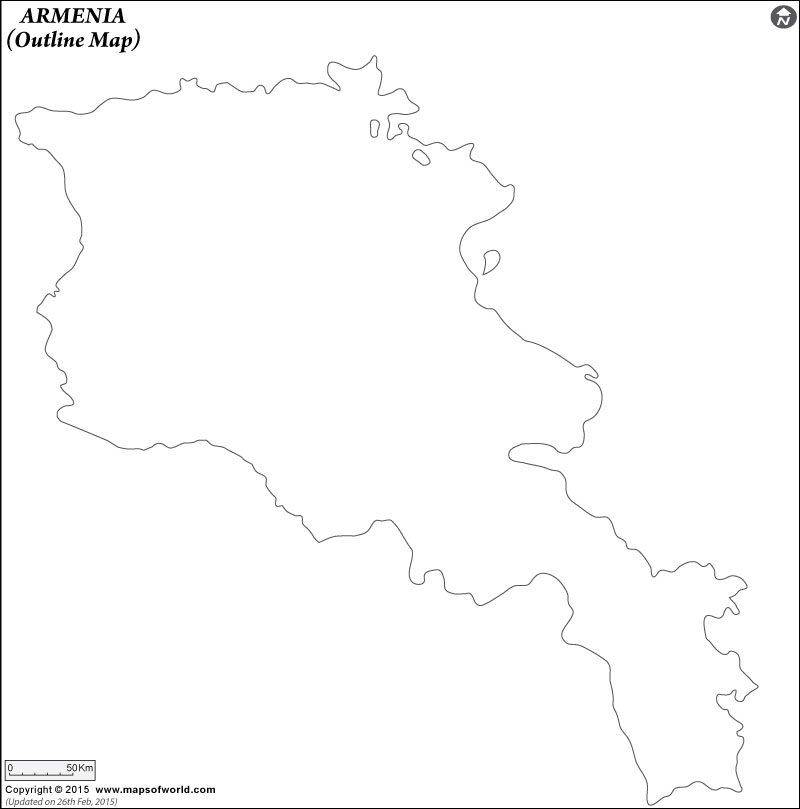 Grey Map of Armenia