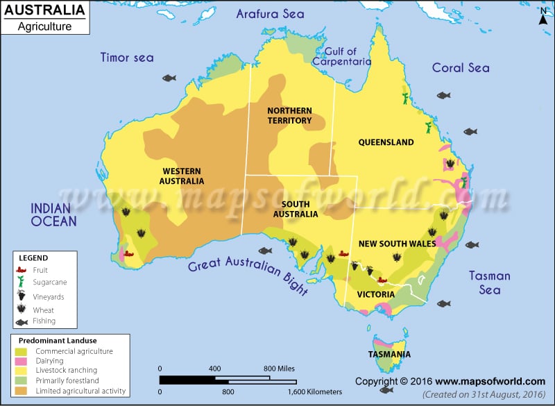 Agriculture Map of Australia