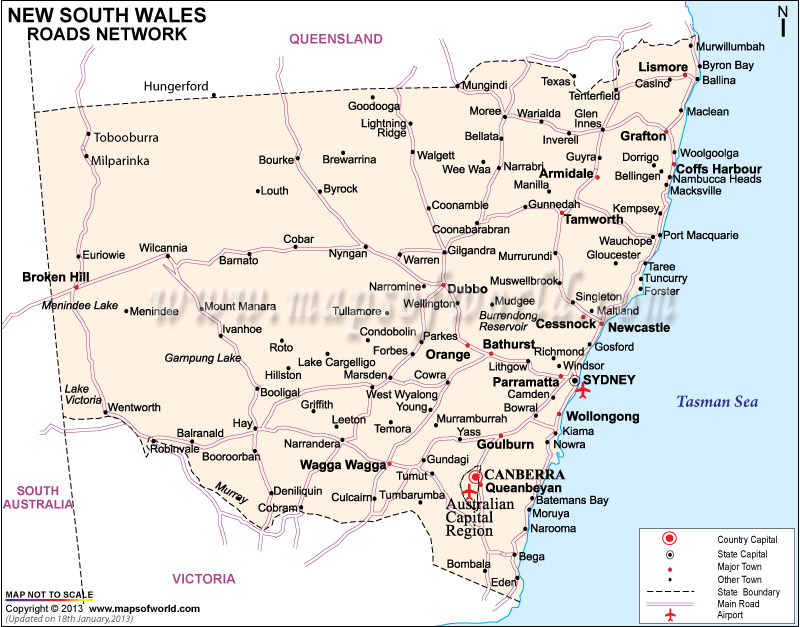 New South Wales Road Map NSW Road Map Maps Of World   New South Wales Road Map 