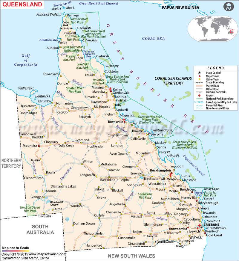 Map Of Queensland Coast Map Of Queensland | Queensland Map - Maps Of World