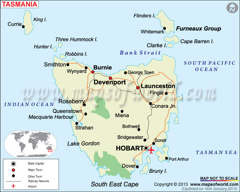 Map of Tasmania