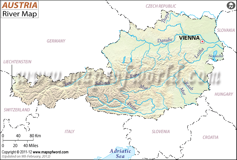 Austria River Map