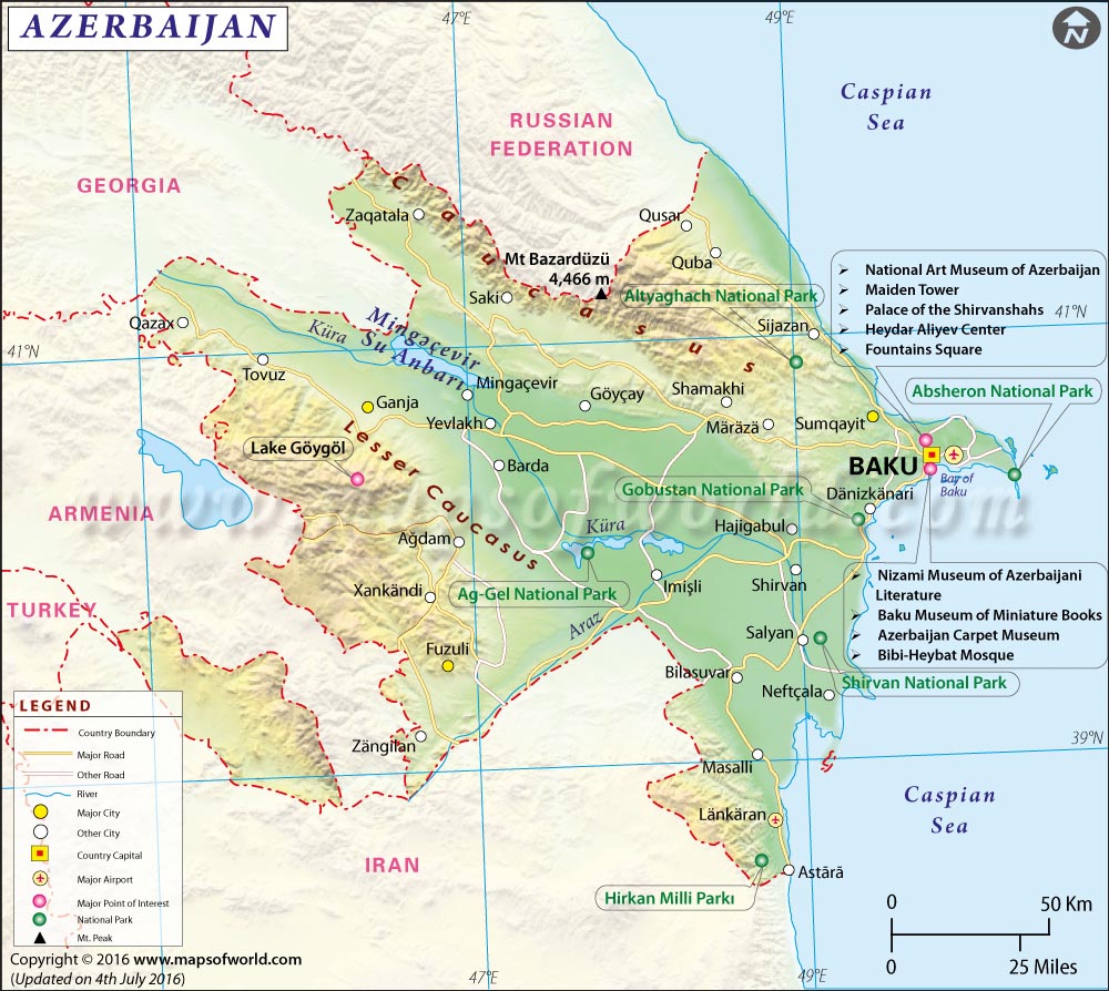 Azerbaijan Map | Map of Azerbaijan | Collection of Azerbaijan Maps