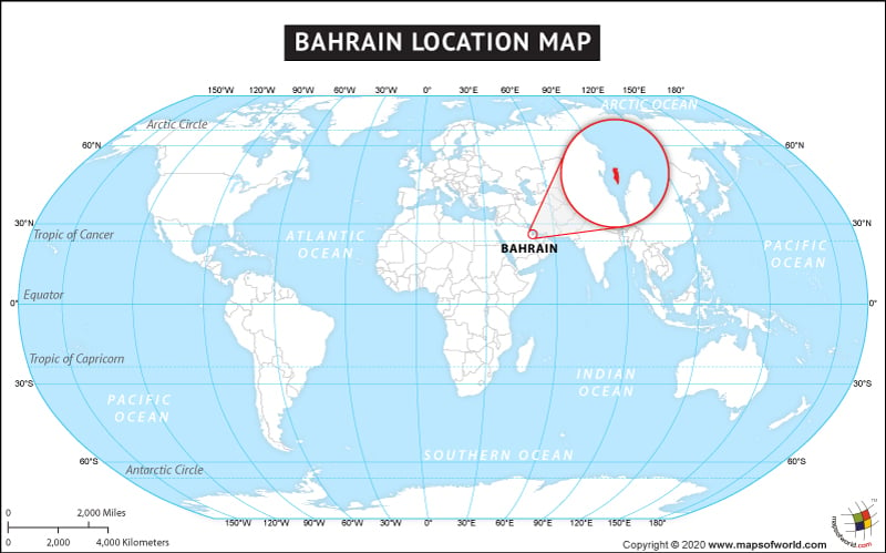 Where Is Bahrain Located? Location Map Of Bahrain