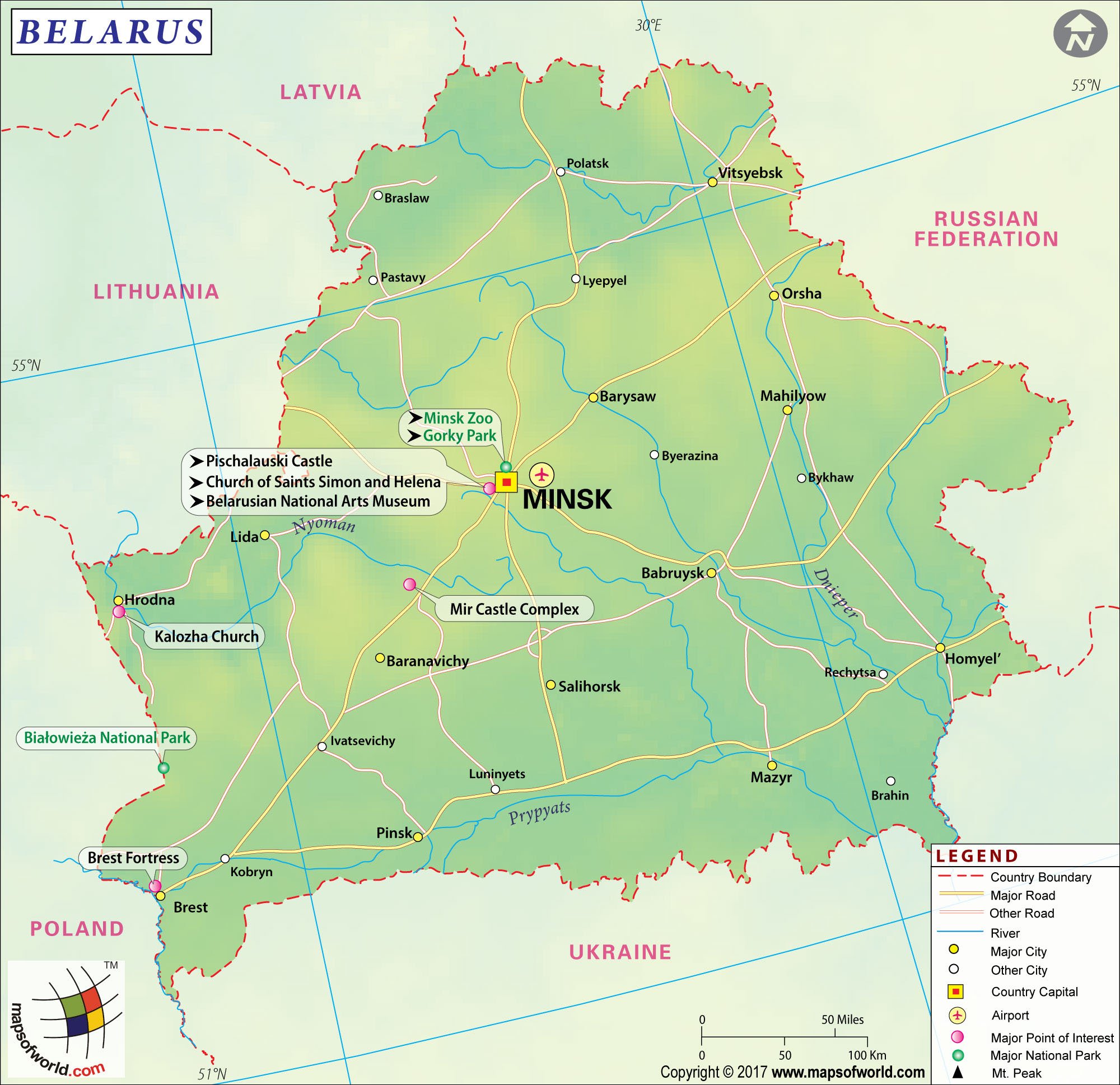 Large Belarus Map Image