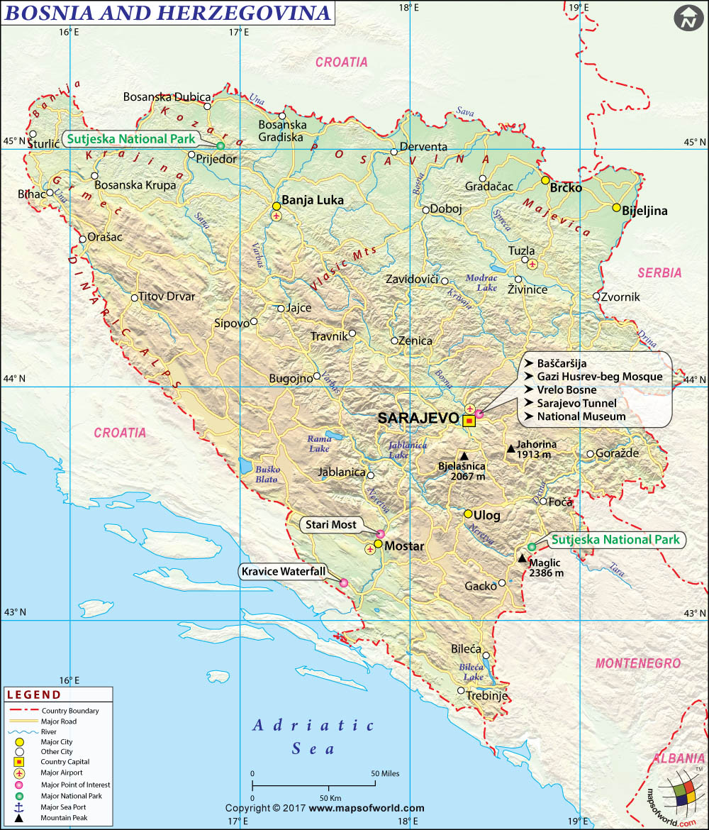 Bosnia Herzegovina Map