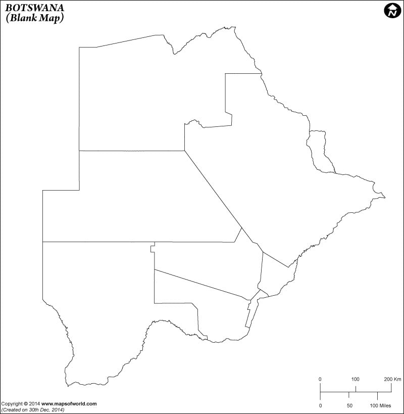 Botswana Blank Map
