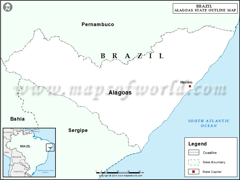 Alagoas Map Outline