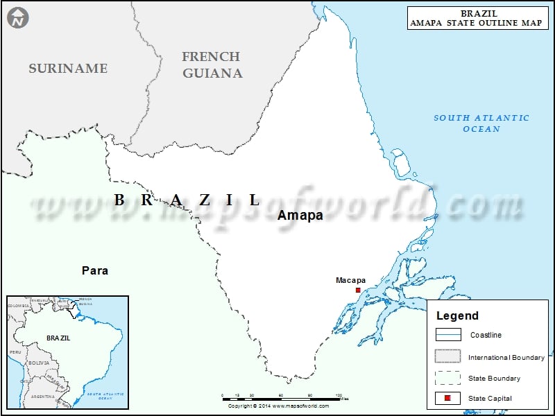 Blank Map of Amapa