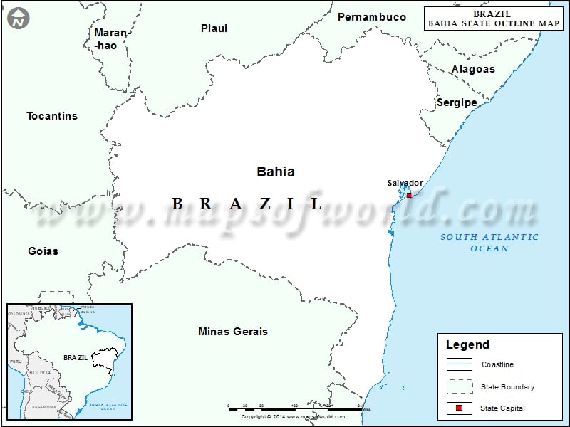 Blank Map of Bahia
